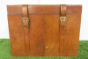 Brown Leather Trunk with Brass Buckles. Size H39 x W50 x D39.