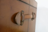 Brown Leather Trunk with Brass Buckles. Size H39 x W50 x D39. - 4