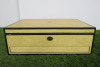 The East India Company Light Wood Coin Chest with Key, Purple Velvet Lined Interior, Exterior Drawer & 2 x Light Wood & Purple Velvet Lined Trays. Comes with Original Box. NOTE: coin not included.