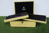 The East India Company Light Wood Coin Chest with Key, Purple Velvet Lined Interior, Exterior Drawer & 2 x Light Wood & Purple Velvet Lined Trays. Comes with Original Box. NOTE: coin not included. - 6