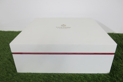 The East India Company White Remarkable Connections Storage Box with Black Velvet Interior & Gold Inscription. Comes with Original Box.