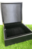 The East India Company Black Wood Storage Box with Gold Plaque & Black Velvet Interior. Size H10 x W32 x D31cm. - 3