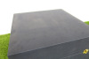 Siam Ceramic Handmade Navy Fabric Storage Box with Navy Satin Fabric Interior. Size H20 x W37 x D37cm. - 2