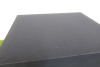 The East India Company Navy Fabric Storage Box with Navy Satin Fabric Interior. Size H22 x W38 x D34cm. - 2