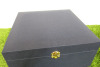 The East India Company Navy Fabric Storage Box with Navy Satin Fabric Interior. Size H13 x W28 x D28cm. - 2