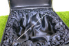 The East India Company Navy Fabric Storage Box with Navy Satin Fabric Interior. Size H13 x W28 x D28cm. - 5