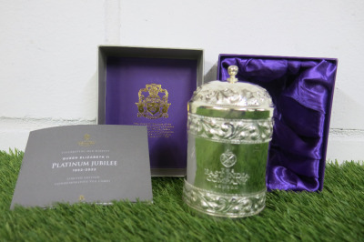 The East India Company Queen Elizabeth II Platinum Jubilee Limited Edition Commemorative Tea Caddy, in Original Box.