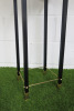 Cream Circular Side Table with Glass Top, Black Legs & Gold Hardware. - 3