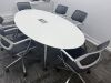 Orangebox Oval Meeting Table & 6 x Steelcase Chairs to Include: 6 x Steelcase 57400-Sarrebourg Grey & White Mesh Back Swivel Chairs & Oval Table with Centre Power Unit. Table 240 x 120cm. - 3