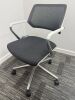Orangebox Oval Meeting Table & 6 x Steelcase Chairs to Include: 6 x Steelcase 57400-Sarrebourg Grey & White Mesh Back Swivel Chairs & Oval Table with Centre Power Unit. Table 240 x 120cm. - 4