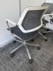 4 x Steelcase 57400-Sarrebourg Grey & White Mesh Back Swivel Chairs. - 3