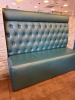7 x Dark Green Faux Leather Button Back Banquet Seats. Size 120 x 160 x 57cm. - 3