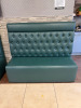 7 x Dark Green Faux Leather Button Back Banquet Seats. Size 120 x 160 x 57cm. - 7