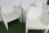 10 x White Casa Desus Barcelona Designer Dining/Board Chairs on Ball Roller Feet. Premium White Leather. - 2