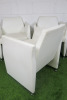 10 x White Casa Desus Barcelona Designer Dining/Board Chairs on Ball Roller Feet. Premium White Leather. - 5