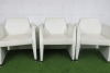 10 x White Casa Desus Barcelona Designer Dining/Board Chairs on Ball Roller Feet. Premium White Leather. - 6