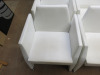 10 x White Casa Desus Barcelona Designer Dining/Board Chairs on Ball Roller Feet. Premium White Leather. - 9