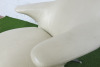 James Irvin Designed B & B Italia Model Radar Italian Ivory Iconic Modern Italian Furniturem Sculptural Design, Plush Leather Easy Chair on 4 Spoke Metal Swivel Base with Ottoman. - 3