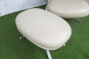 James Irvin Designed B & B Italia Model Radar Italian Ivory Iconic Modern Italian Furniturem Sculptural Design, Plush Leather Easy Chair on 4 Spoke Metal Swivel Base with Ottoman. - 5