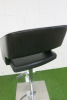Potocco Italian Leather Heavy Polished Stainless Steel Base High Stool. - 5