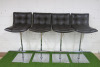 4 x CasaDesus Barcelona Brown Leather on Chrome Frame High Stools.