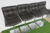 4 x CasaDesus Barcelona Brown Leather on Chrome Frame High Stools. - 2