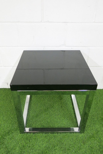 55cm Square Small Coffee Table on Chrome Frame.