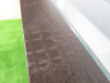 Crocodile Effect Brown Leather Console Table with Glass Insert and Stud Detail, Size H80 x W140 x D40cm. - 4