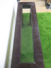Crocodile Effect Brown Leather Console Table with Glass Insert and Stud Detail, Size H80 x W140 x D40cm. - 5