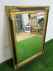 Gold & Black Framed Bevel Edged Mirror, Size H110 x W80cm.