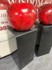 Pair of Statement Apples on Plinths, Standing 1.7m Tall, Each Apple is approx 50cm in Diameter. Painted Steel. - 3
