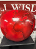 Pair of Statement Apples on Plinths, Standing 1.7m Tall, Each Apple is approx 50cm in Diameter. Painted Steel. - 4