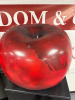 Pair of Statement Apples on Plinths, Standing 1.7m Tall, Each Apple is approx 50cm in Diameter. Painted Steel. - 8