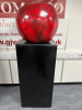 Pair of Statement Apples on Plinths, Standing 1.7m Tall, Each Apple is approx 50cm in Diameter. Painted Steel. - 15