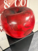 Pair of Statement Apples on Plinths, Standing 1.7m Tall, Each Apple is approx 50cm in Diameter. Painted Steel. - 17