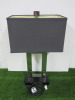 Andrew Martin Carington Table Lamp in Silver with Black Base. Comes with Shade, Model T59-483A.