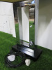Andrew Martin Carington Table Lamp in Silver with Black Base. Comes with Shade, Model T59-483A. - 3