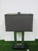 Andrew Martin Carington Table Lamp in Silver with Black Base. Comes with Shade, Model T59-483A.