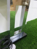 Andrew Martin Carington Table Lamp in Silver with Black Base. Comes with Shade, Model T59-483A. - 2
