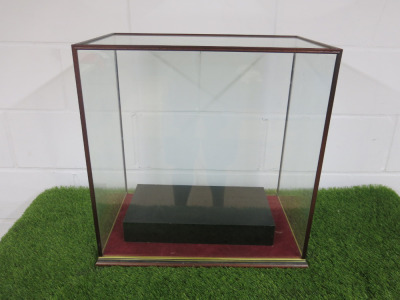 Glass Display Case with Wooden Plinth, Size H54 x W54 x D32cm.
