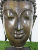 Thai Buddha Head Cast Bronze Figure Statue on Metal Base, Size H50cm . NOTE: head appears damaged (As Viewed/Pictured). - 2
