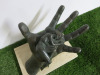 Lorenzo Quinn Contemporary Sculpture "Trust" Resin Plated in Bronze on Travertine Marble Plinth, Depicts a Human Figure Lying Asleep in an Open Hand. Limited Edition 410/999-US - 3
