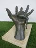 Lorenzo Quinn Contemporary Sculpture "Trust" Resin Plated in Bronze on Travertine Marble Plinth, Depicts a Human Figure Lying Asleep in an Open Hand. Limited Edition 410/999-US - 7