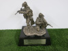 Special Boat Service "Combat Swimmers Break Cover From The Protection of Dark Waters", by Ballantynes of Walkerburn. Electroformed Silver on Granite Base. Size H12".