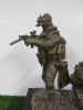 Special Boat Service "Combat Swimmers Break Cover From The Protection of Dark Waters", by Ballantynes of Walkerburn. Electroformed Silver on Granite Base. Size H12". - 3