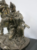 Special Boat Service "Combat Swimmers Break Cover From The Protection of Dark Waters", by Ballantynes of Walkerburn. Electroformed Silver on Granite Base. Size H12". - 10
