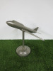Solid Pewter Retro Desktop Airplane on Pedestal Base, Size H40cm. - 2