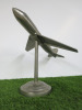 Solid Pewter Retro Desktop Airplane on Pedestal Base, Size H40cm. - 3