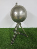 Pewter Antique Globe on Tripod Stand, Size H40cm.