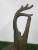 Pair of Bronze Budda Hand Sculptures on Wooden Base. - 5